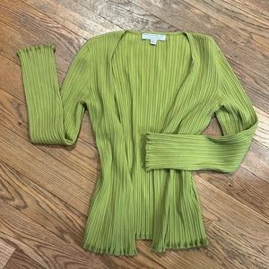 Lime green open cardigan ribbed